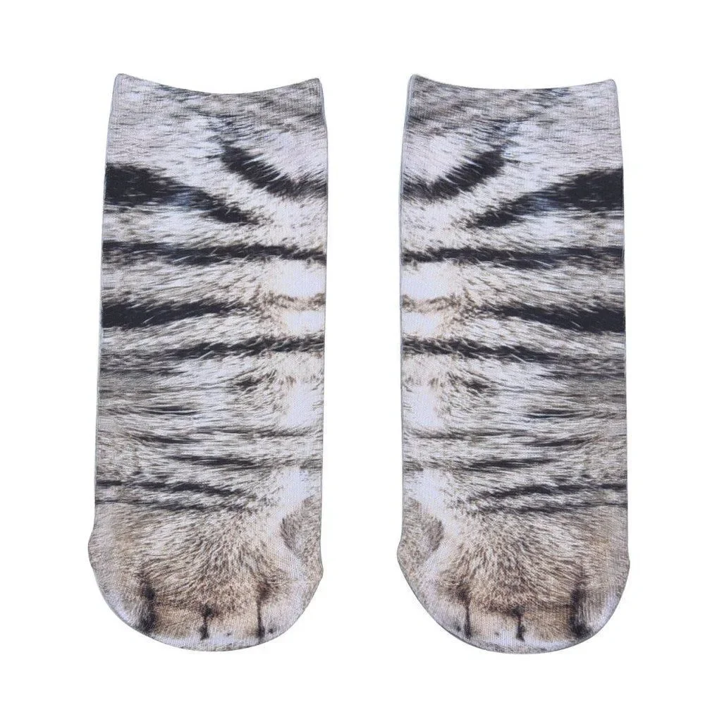 Multi Color Tiger, White Tiger & Cats Paw Sock Set of 3